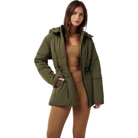 Travis Mathew Mont Blanc Puffer Jacket Quilted Hooded Grape Leaf Green S MINT - Picture 4 of 15